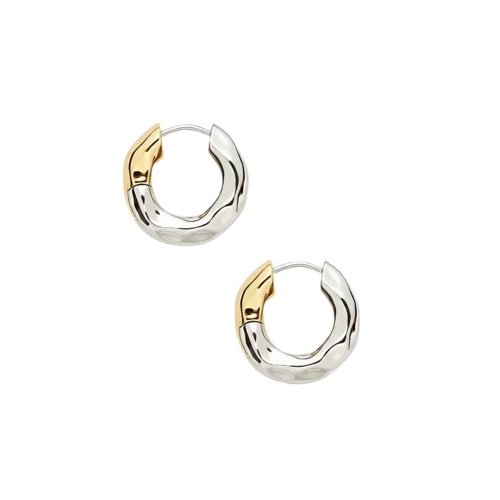 MACHETE - 3/4" Wavy Chunky  Hoops - Silver