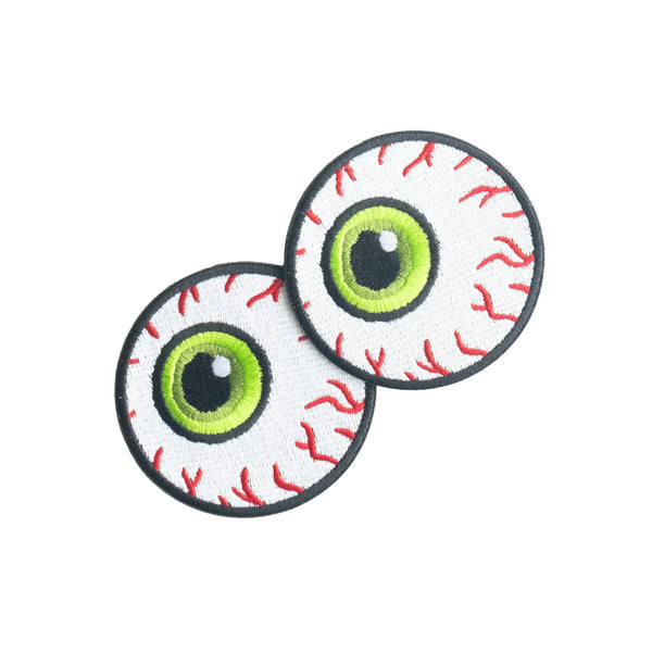 Green Eyeball - Embroidered Iron on Patch