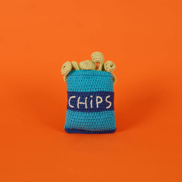 Ware of the Dog - Hand Crochet Cotton Dog Toy - Chips