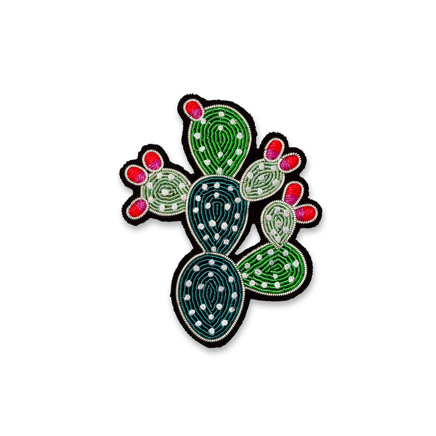 Macon & Lesquoy - Hand embroidered brooch - Prickly Pear
