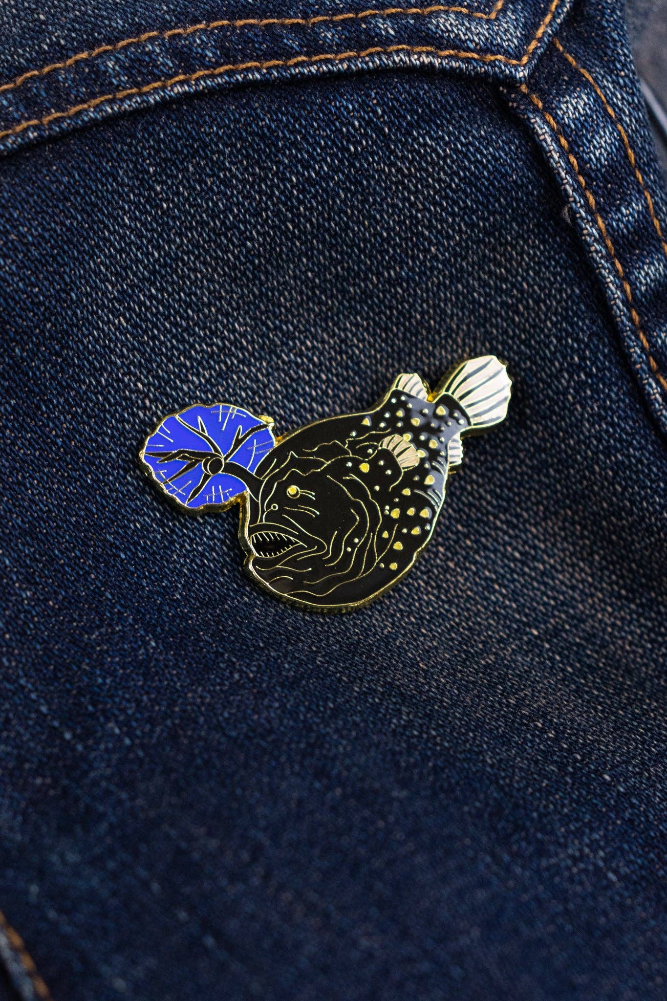 Atlantic Footballfish Enamel Pin (Himantolophus groenlandicus)
