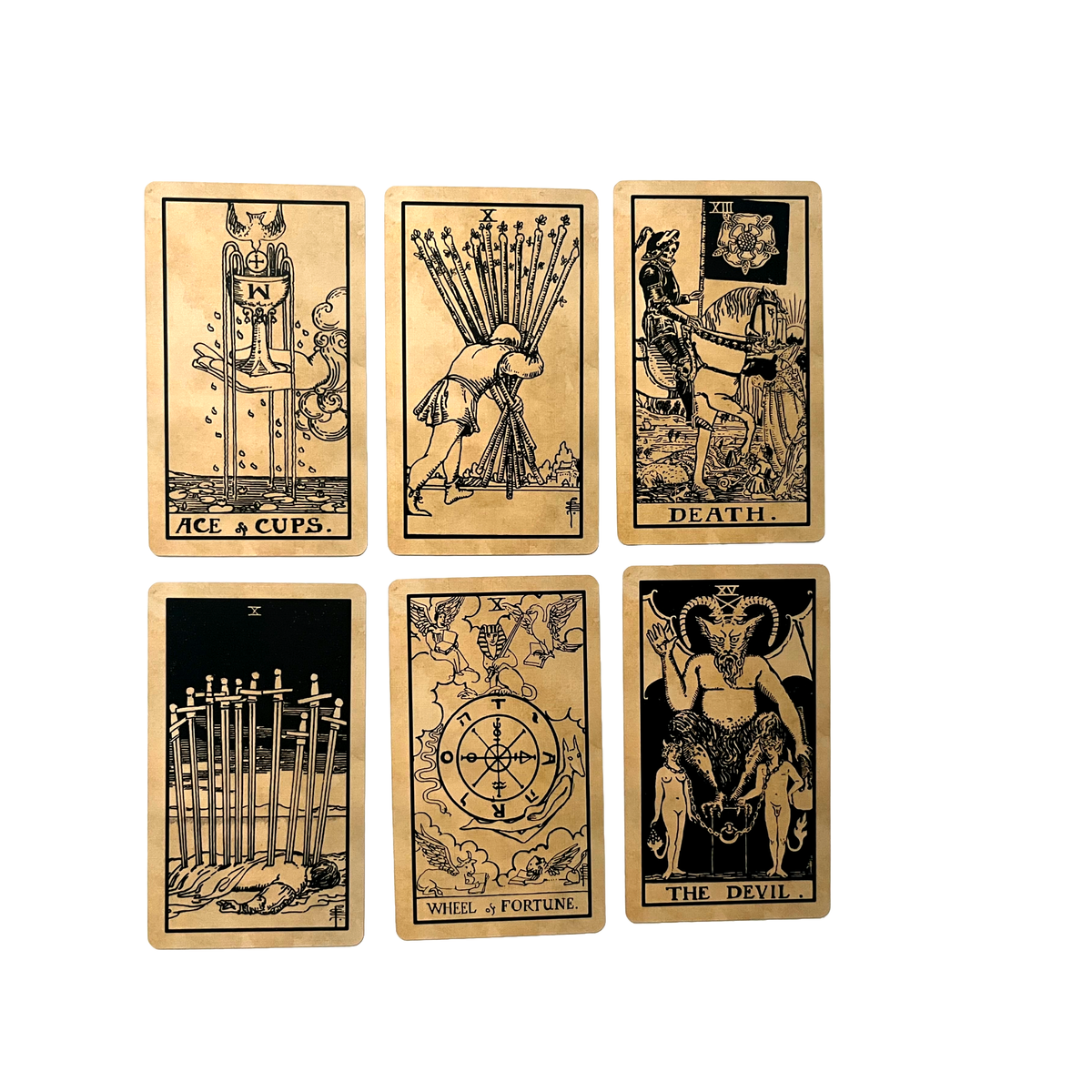 1909 Rider-Waite-Smith Tarot & Guide - Tea-Stained