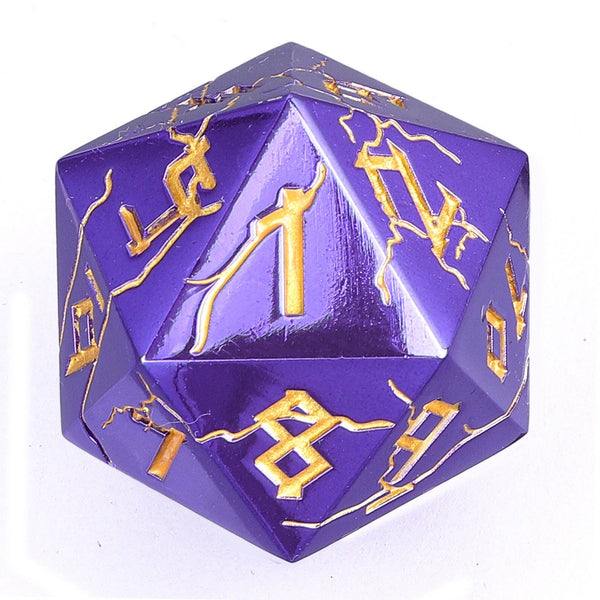Barbarian 35mm Single D20 Spin Down - Purple and Gold