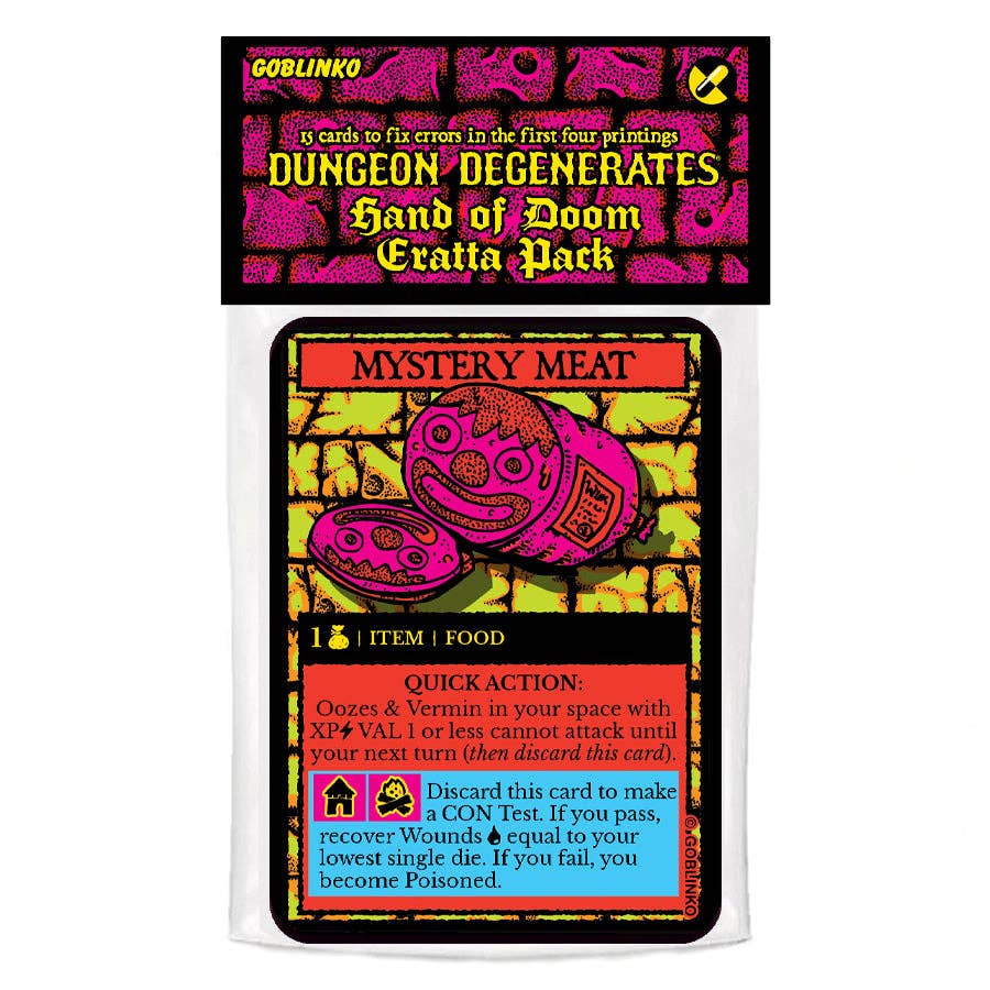 Dungeon Degenerates: Errata pack