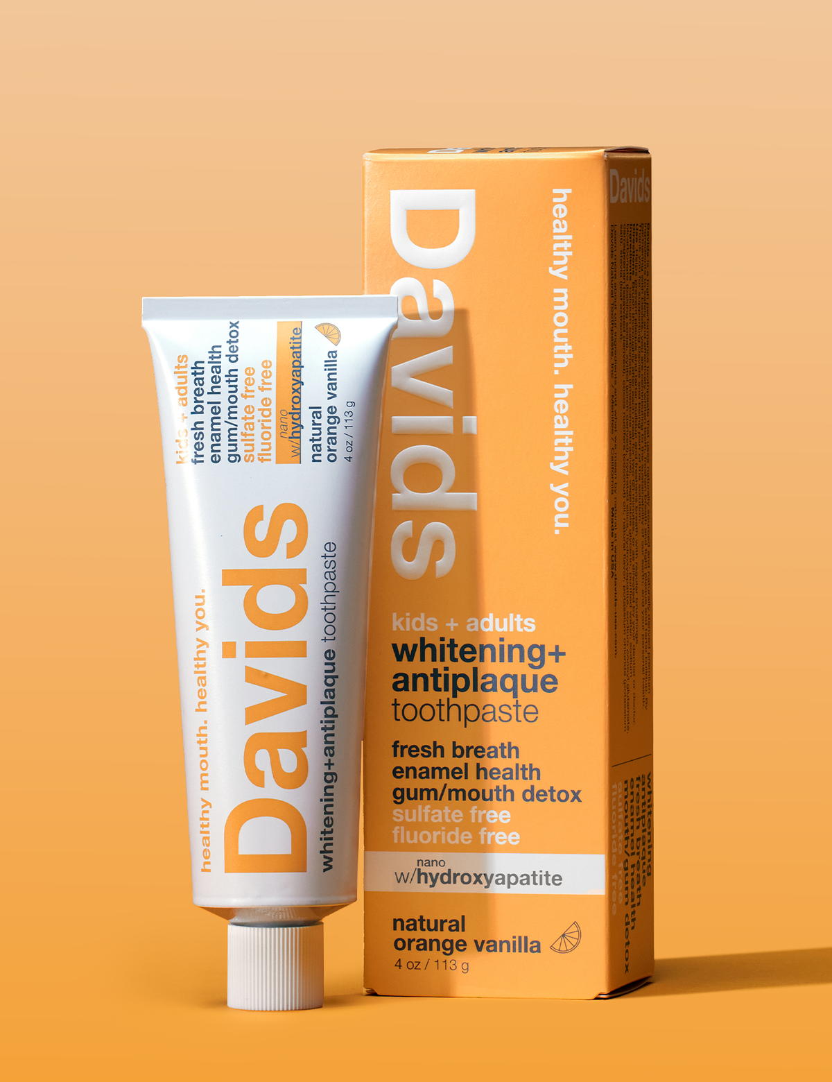 Davids - Kids + Adults Nano Hydroxyapatite Toothpaste - Orange Vanilla