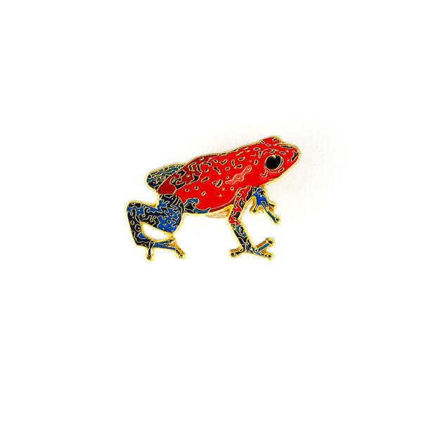 Strawberry Poison Dart Frog Enamel Pin (Dendrobates Pumilio)