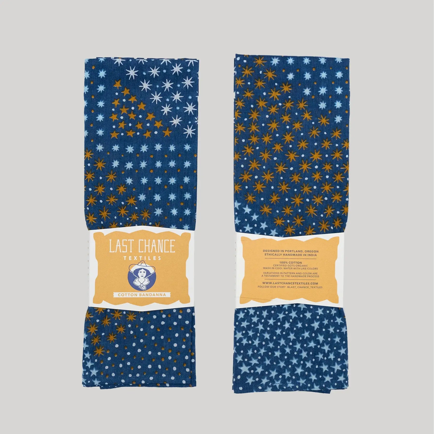 Cotton Starry Bandana in Navy