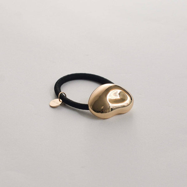 nar'sha Pebble-Shaped Metal Cuff Hair Tie Gold
