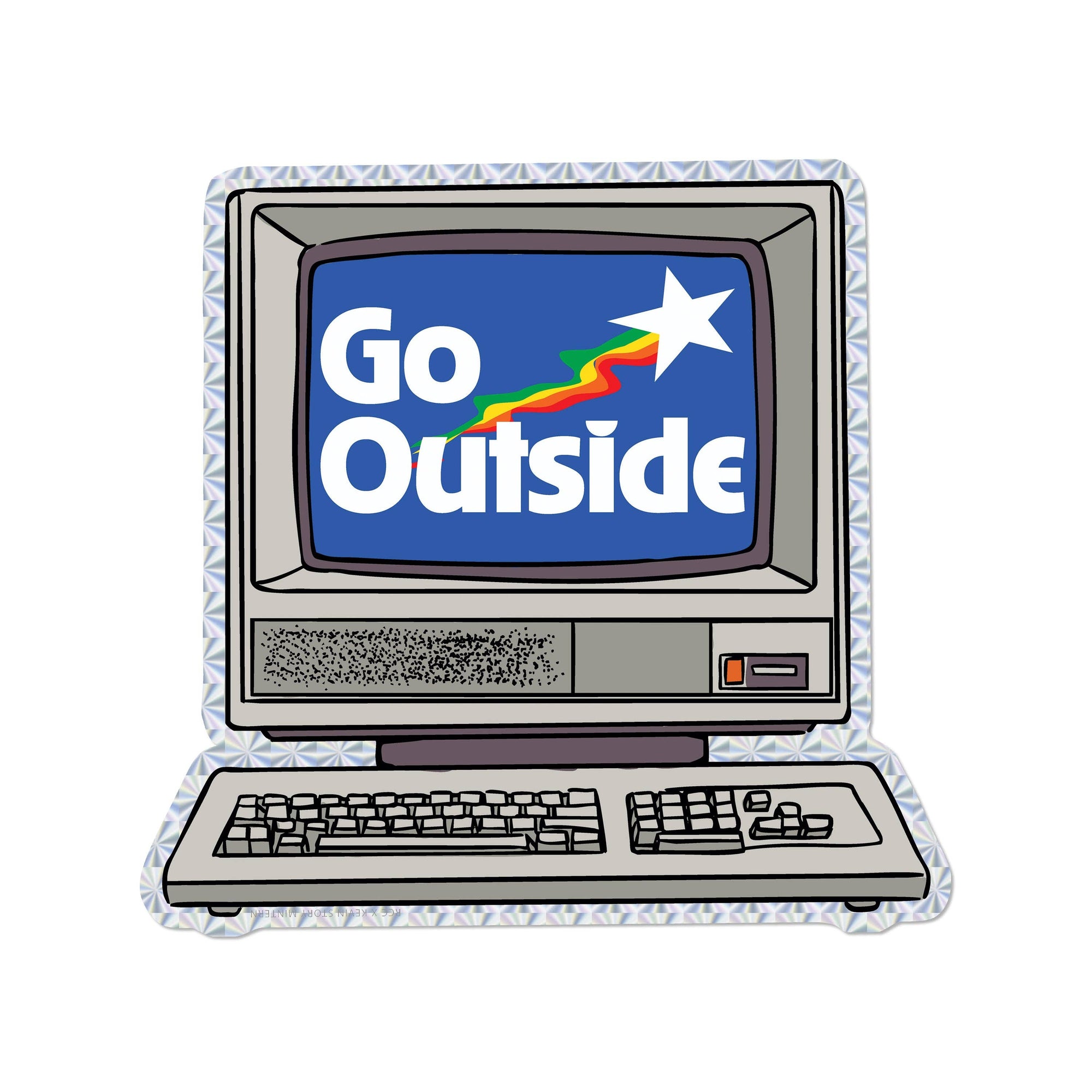 Go Outside - Prismatic Sticker
