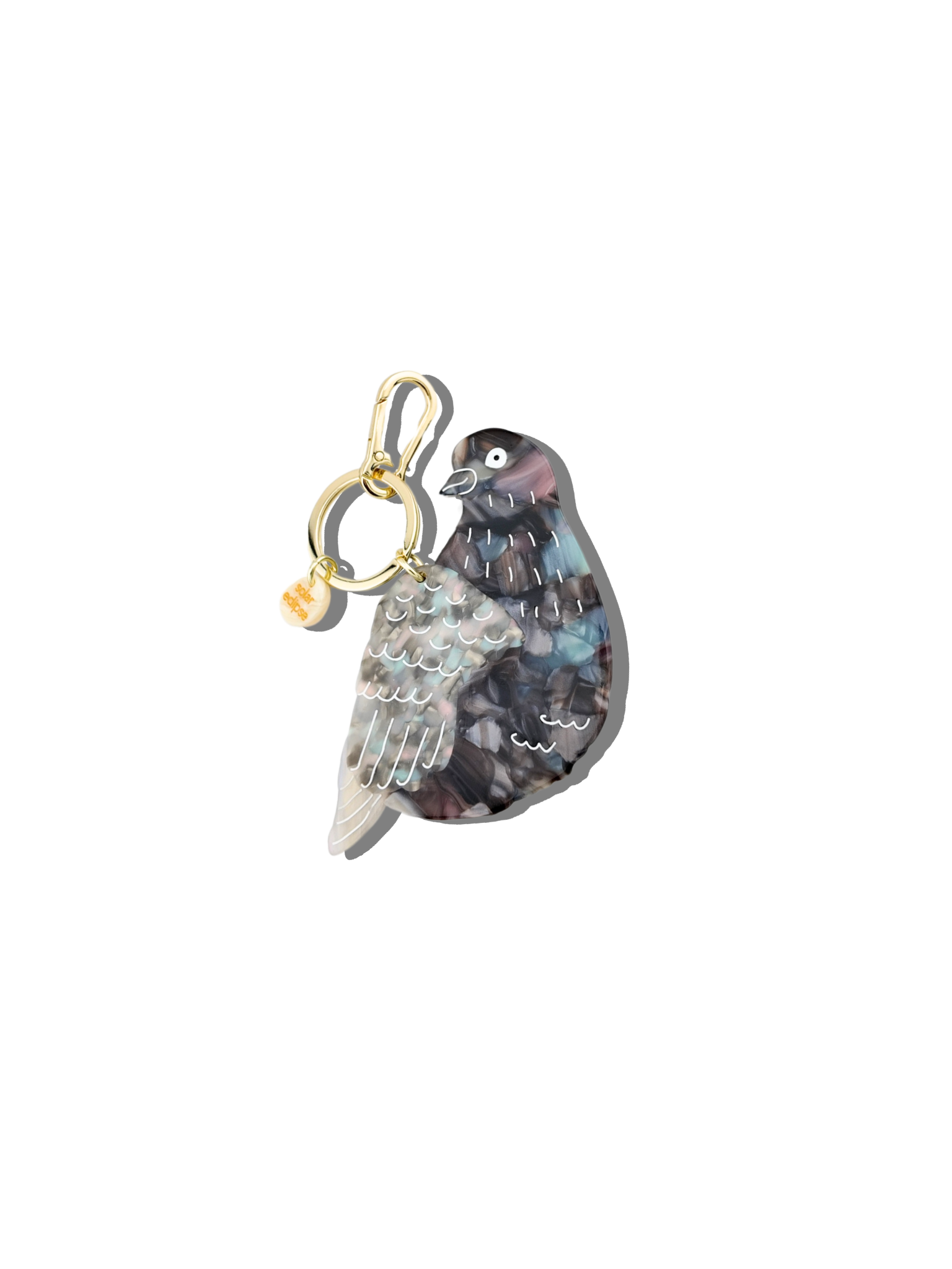 Solar Eclipse - Bag Charm + Keychain - Pigeon