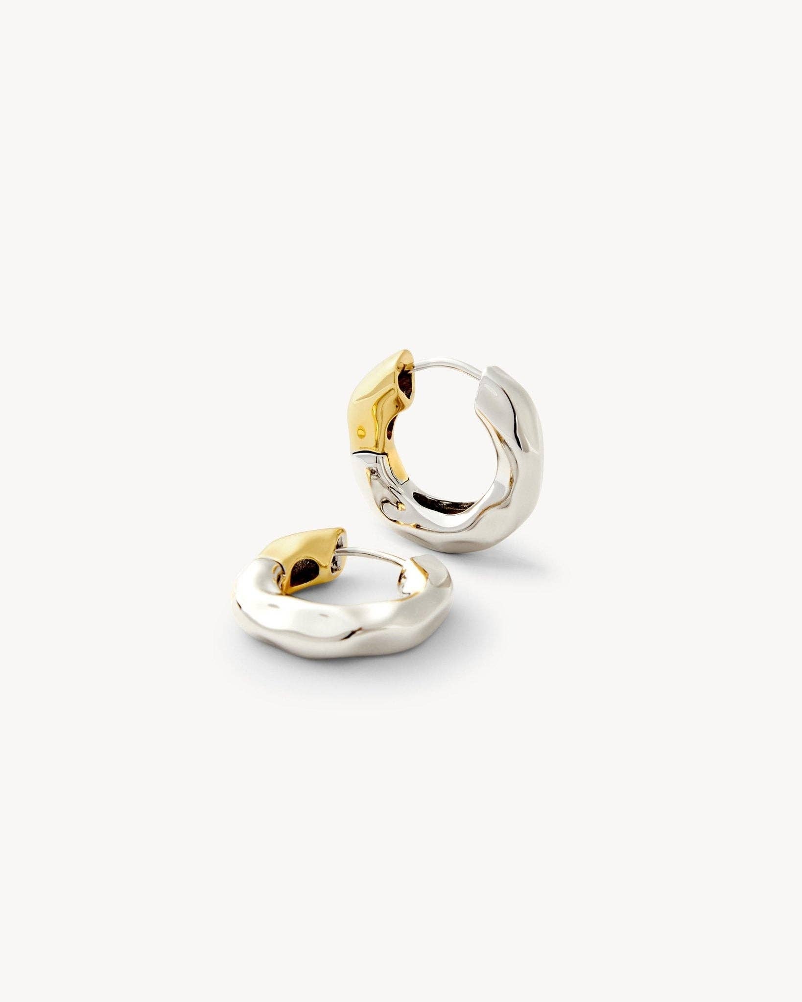 MACHETE - 3/4" Wavy Chunky  Hoops - Silver