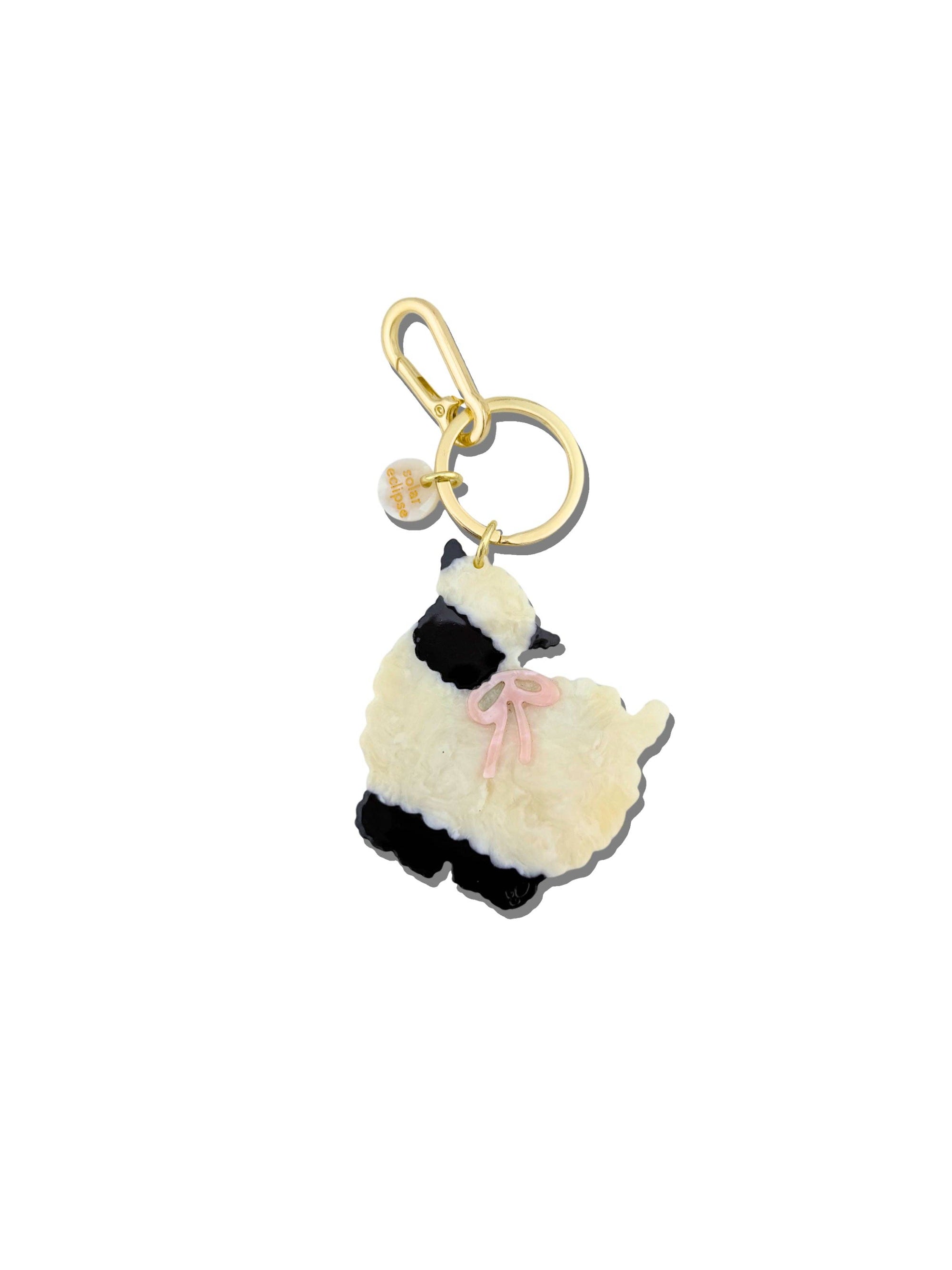 Solar Eclipse - Hand-painted Sheep Bag Charm + Keychain