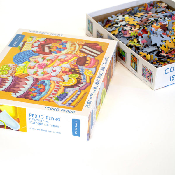Kinstler Puzzles - Plate with Cake, Jelly Donut, and Tiramisu - 1000 Piece Puzzle
