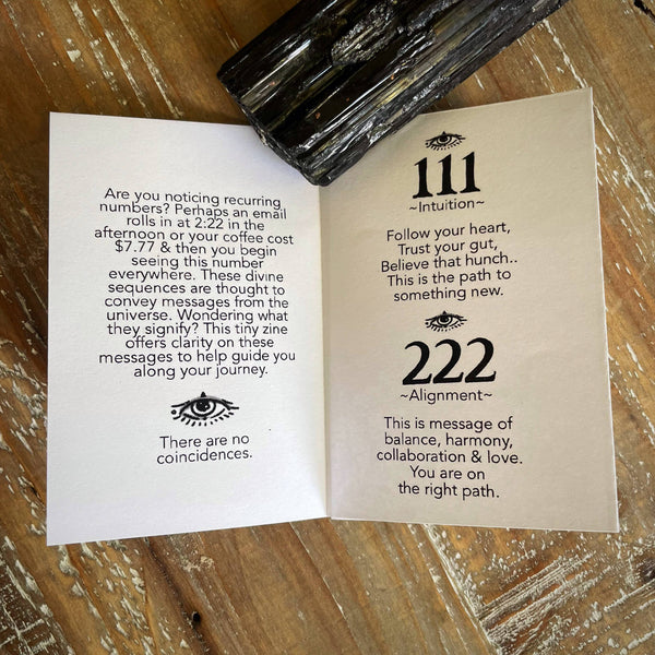 Angel Numbers Pocket Guide - Mini Zine