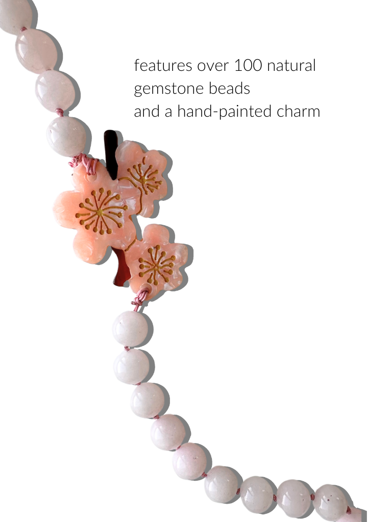 Solar Eclipse - Hand-painted Cherry Blossom Gemstone Crossbody Phone Chain