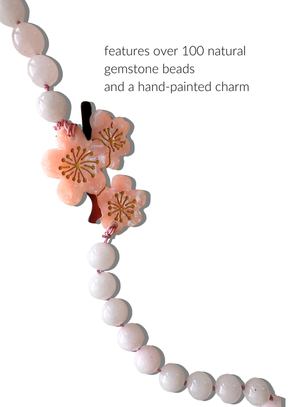 Solar Eclipse - Crossbody Phone Chain - Cherry Blossom - Rose Quartz