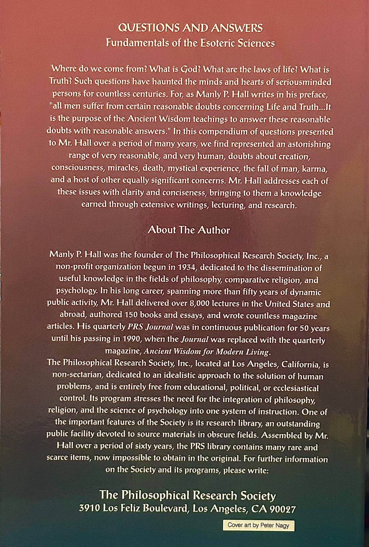 Questions & Answers: Fundamentals of the Esoteric Sciences