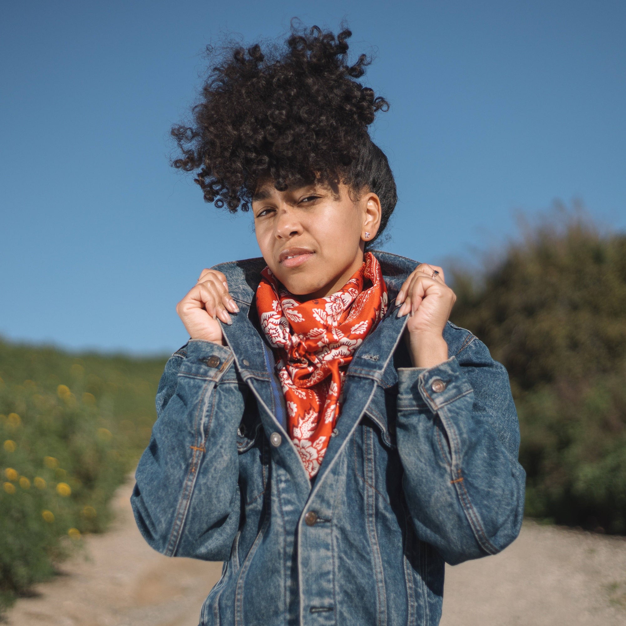 Silk Twill Scarf - Rosey in Red Hot