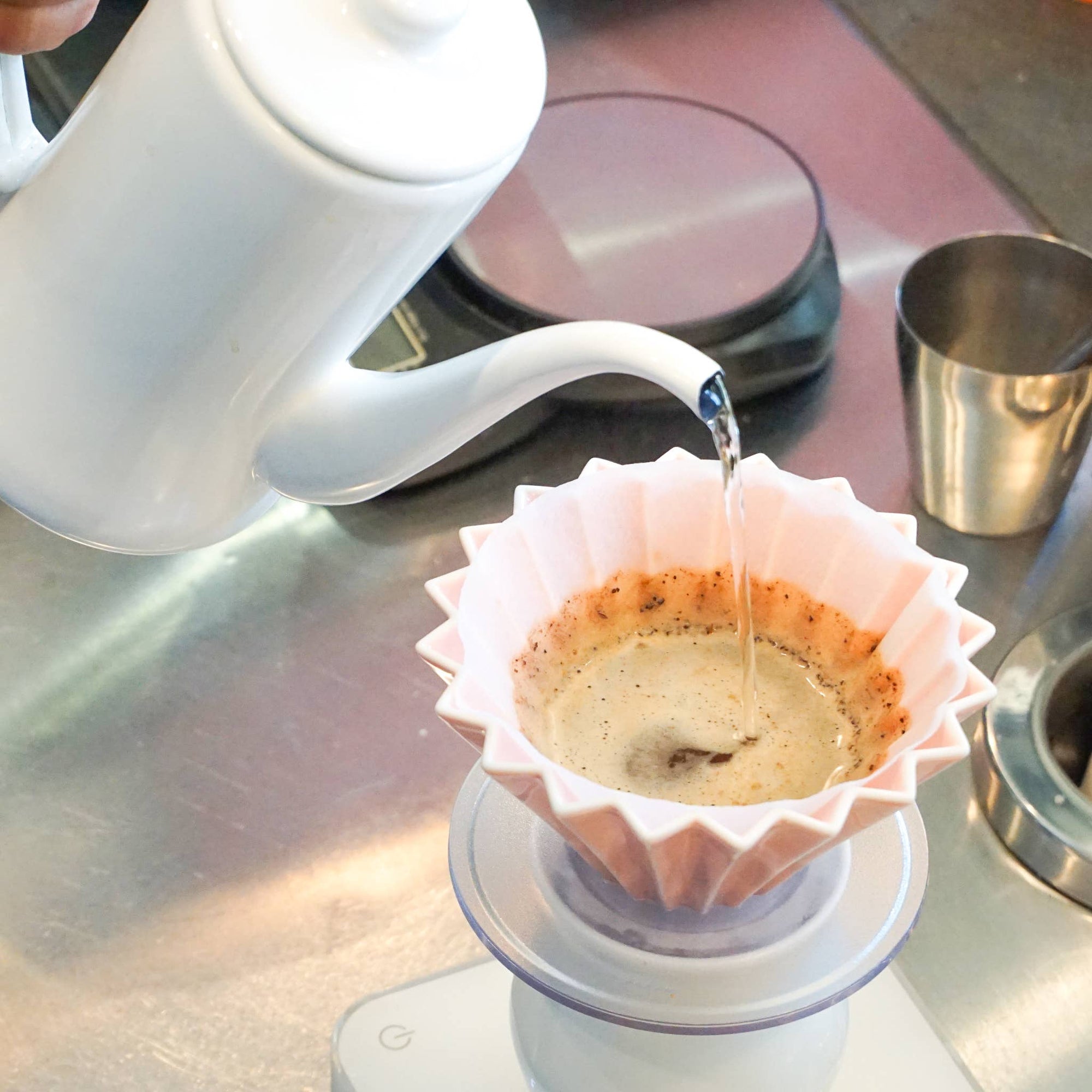 Origami - Pour Over Coffee Dripper - Porcelain - Red