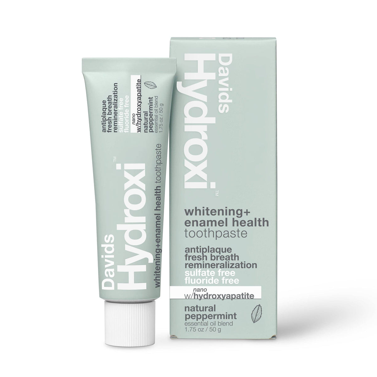 Davids - Hydroxi™ Travel Size Whitening + Enamel Health Nano Hydroxyapatite Toothpaste - Peppermint