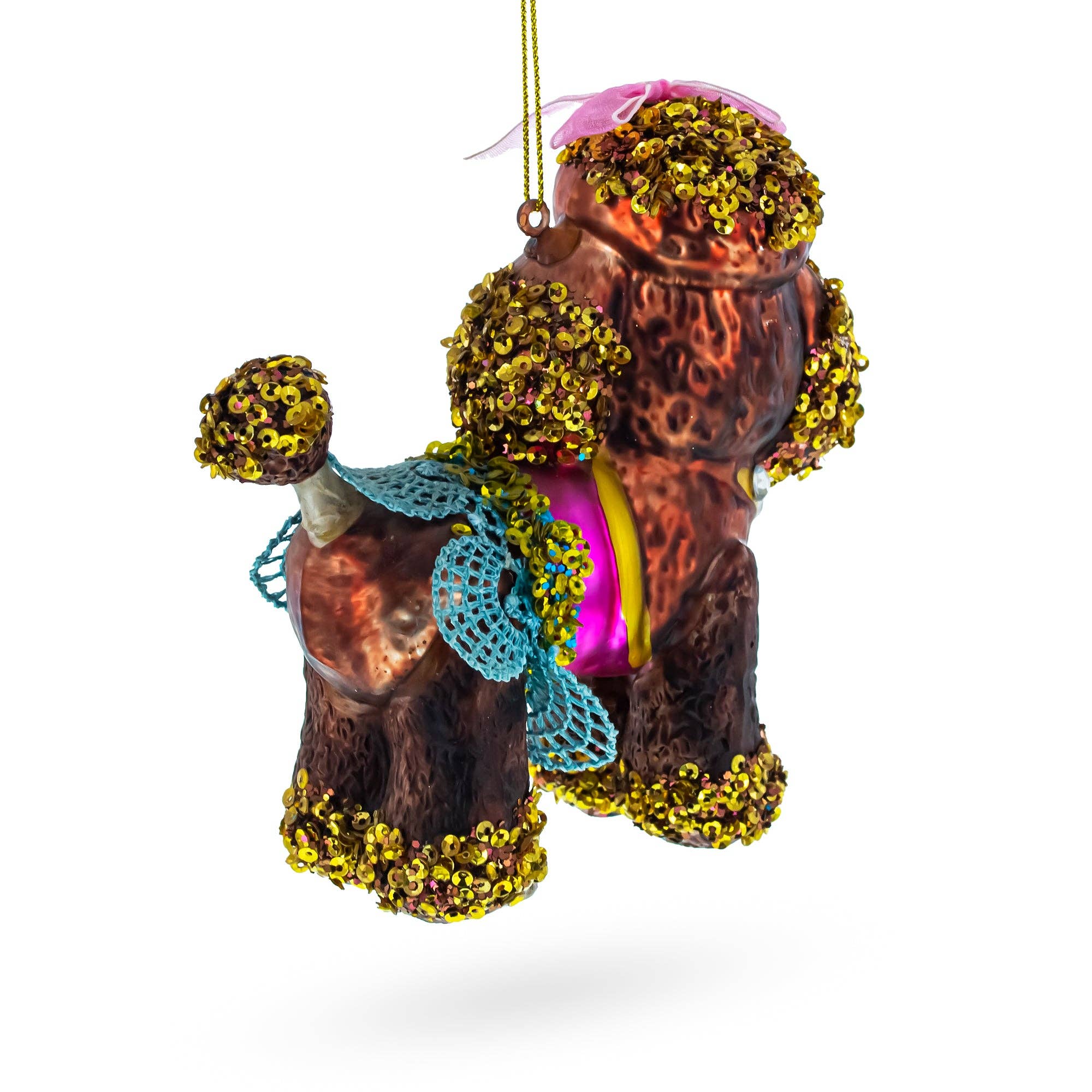 Sophisticated Poodle Blown Glass Ornament
