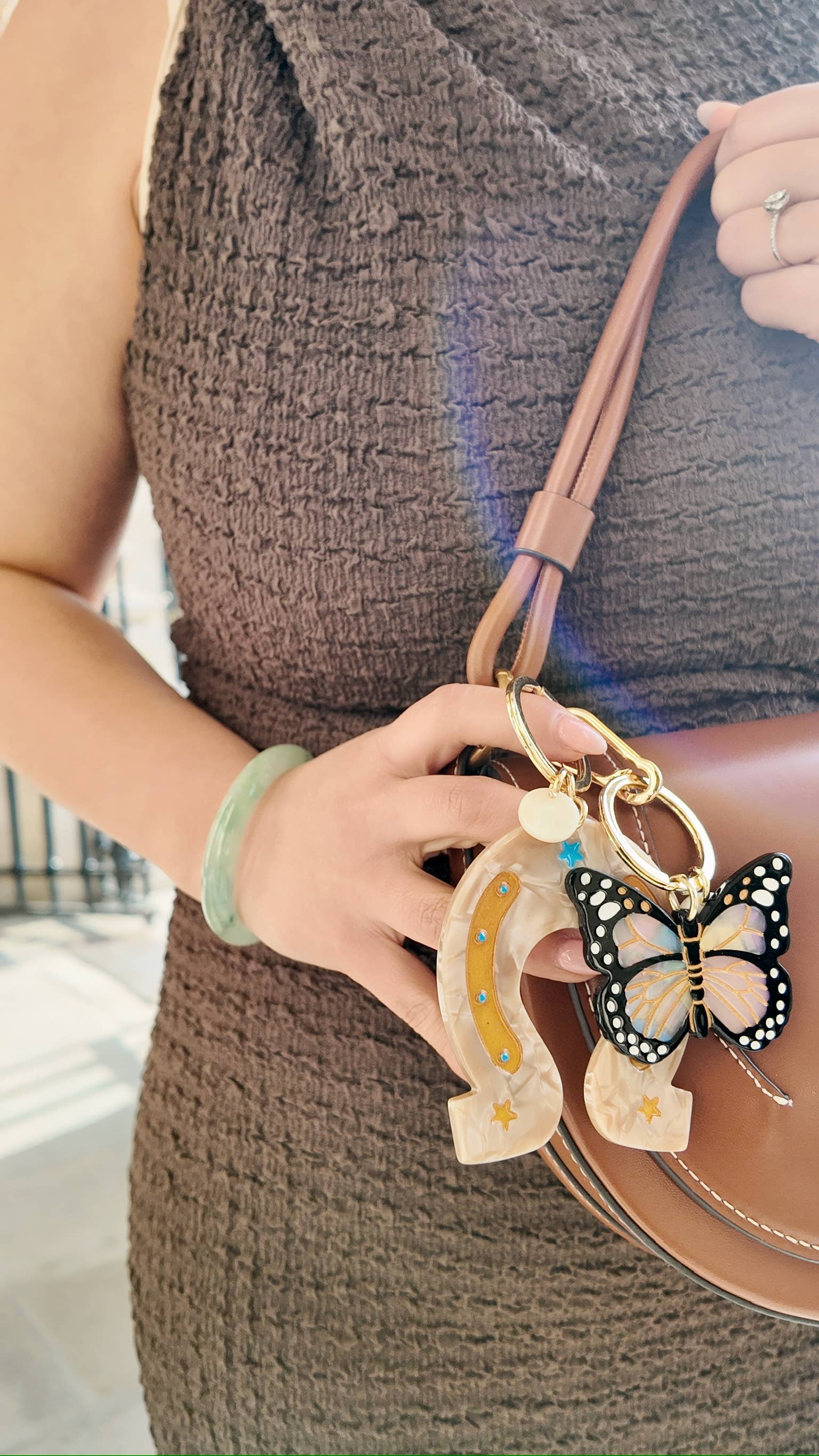 Solar Eclipse - Monarch Butterfly Bag Charm + Keychain: Orange
