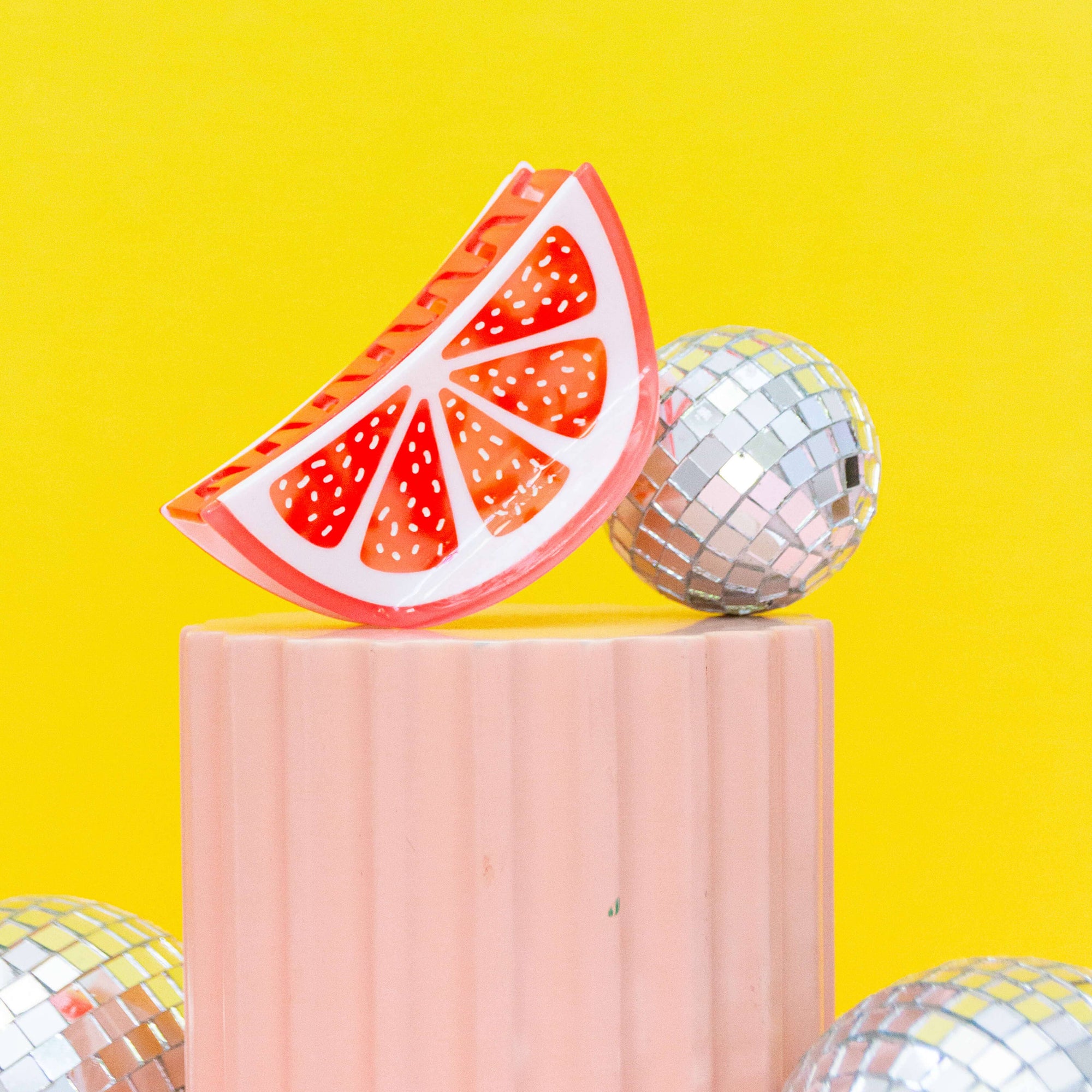 Midi Grapefruit Slice Hair Claw Clip