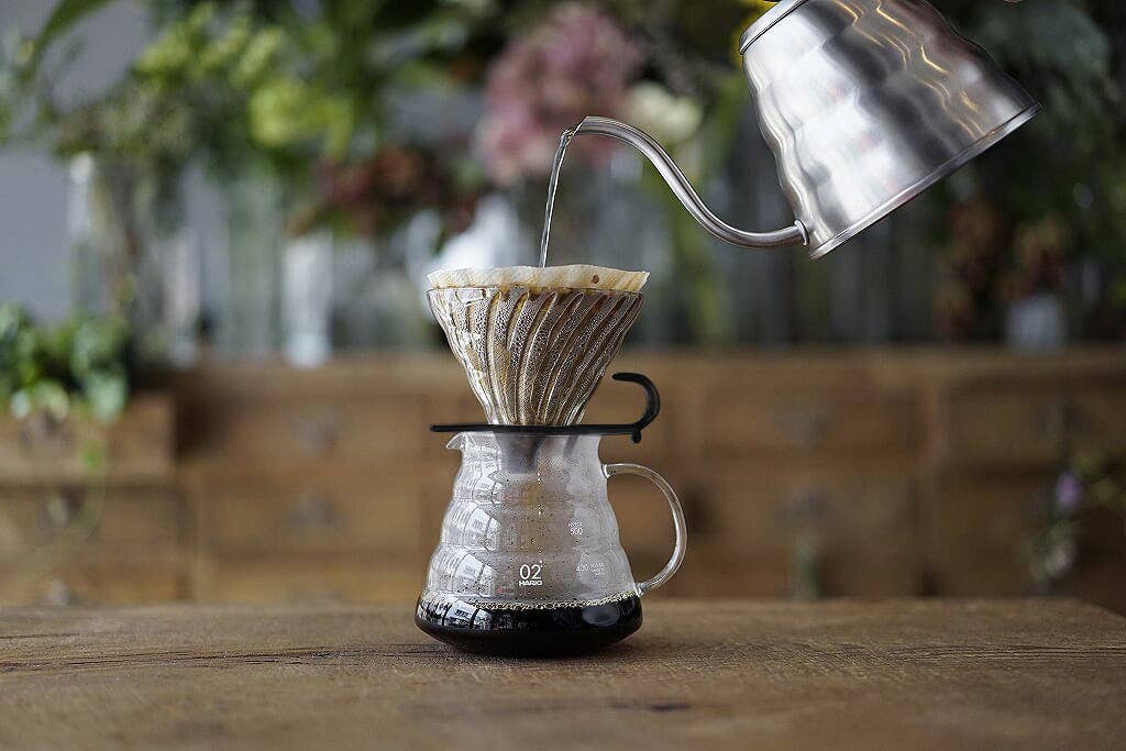 HARIO USA - V60 Glass Dripper 02 (Round Base) Clear Black: Clear