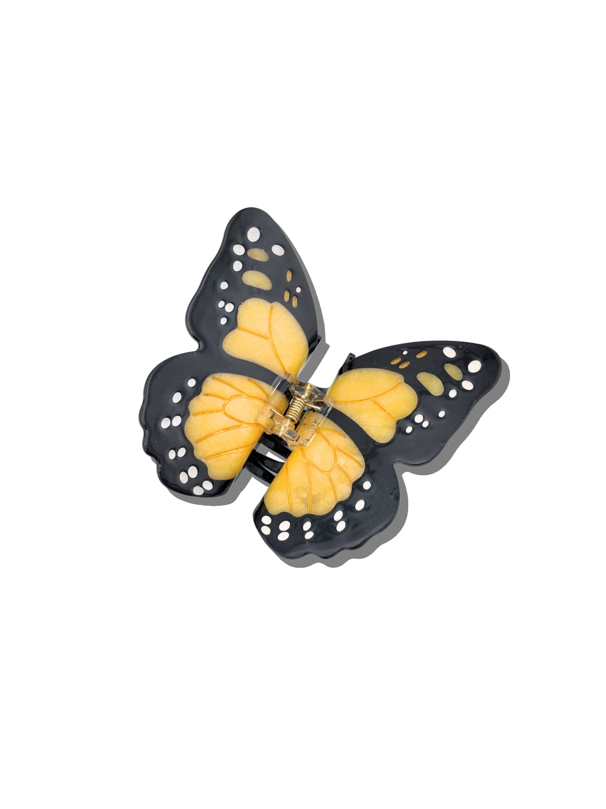 Solar Eclipse - Claw Hair Clip - Red Monarch Butterfly
