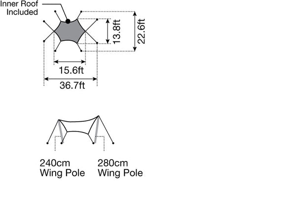 Snow Peak - Takibi Tarp Hexa Set M