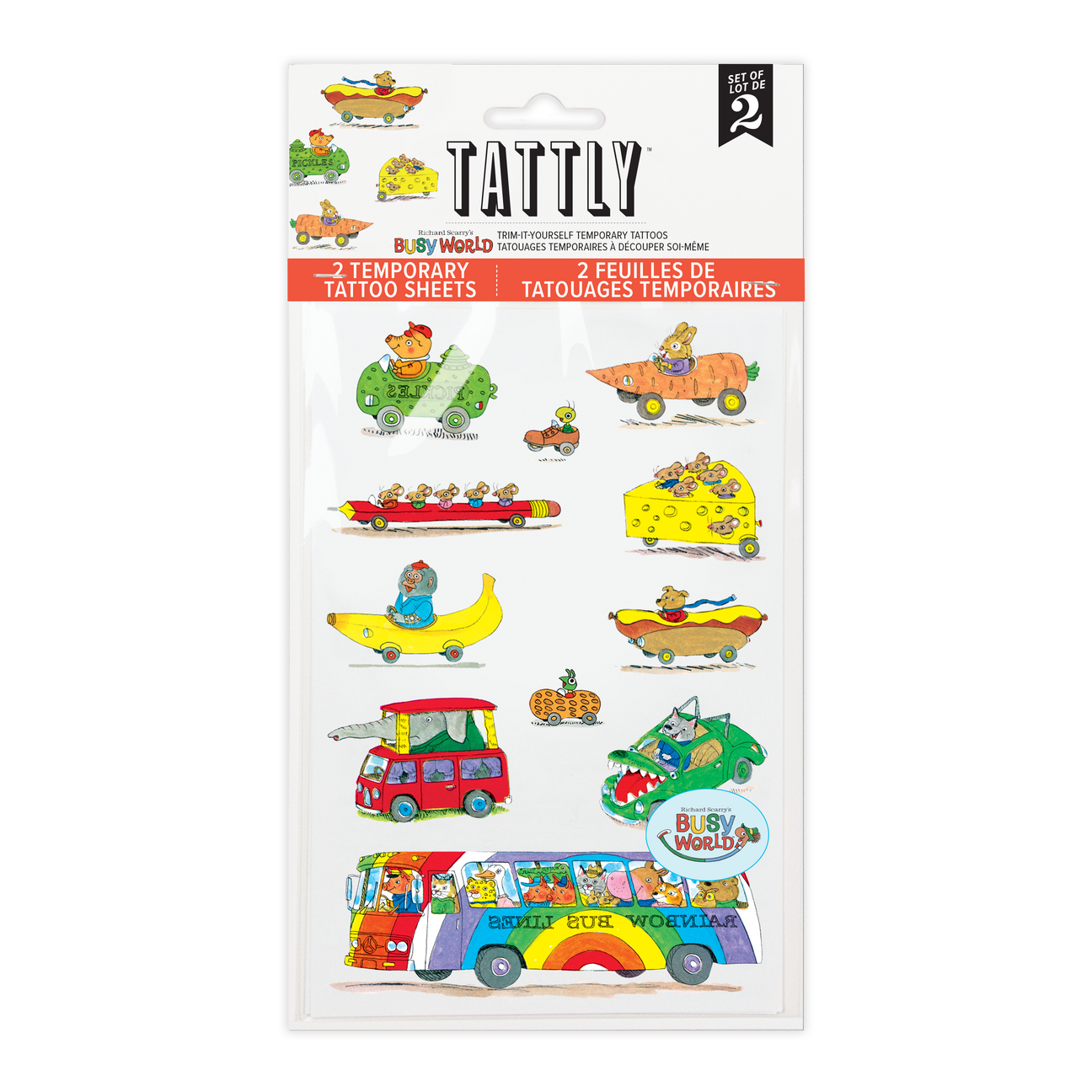 Tattly - Richard Scarry - Things that Go - Temporary Tattoos