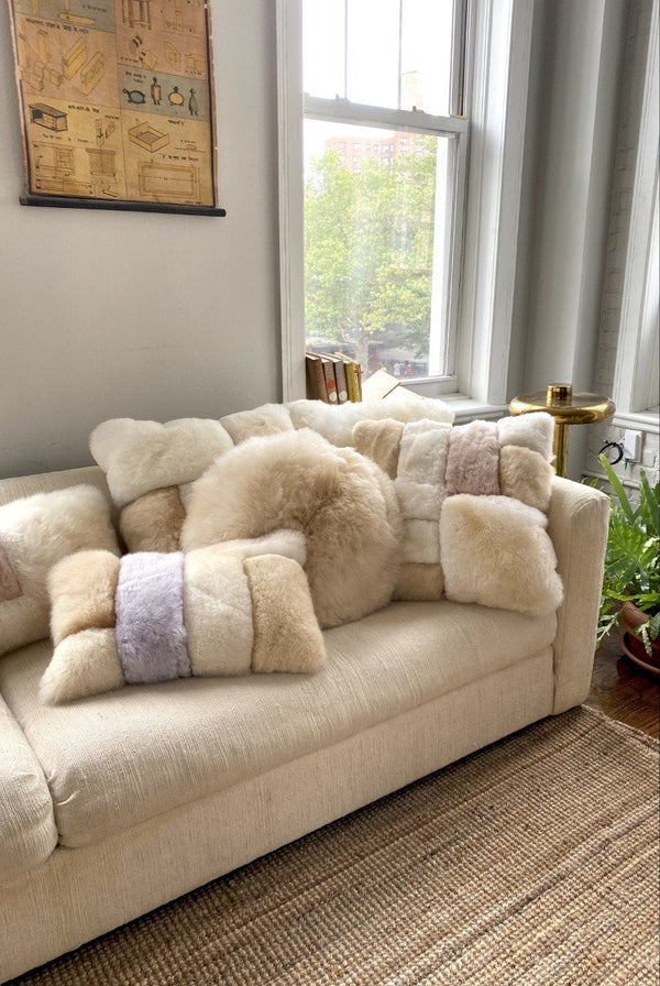 Intiearth - Alpaca Colorbock Lumbar Pillow - Sandstone