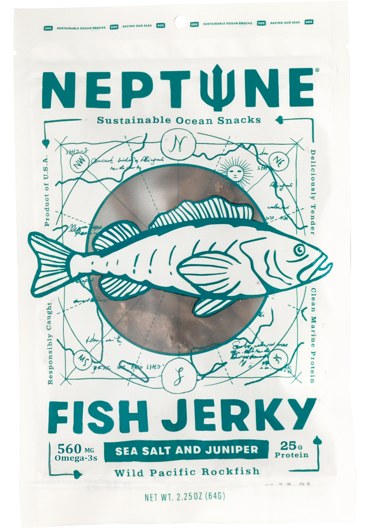 Sea Salt and Juniper Neptune Fish Jerky - Space Camp