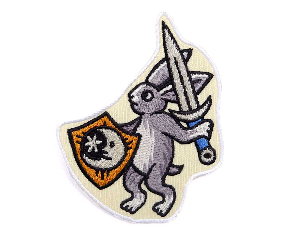 Medieval Warrior Rabbit - Embroidered Patch - Space Camp