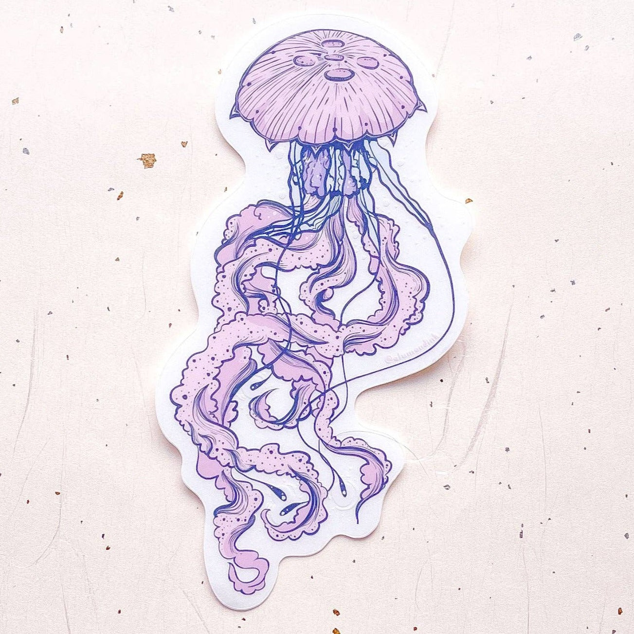 Purple Jellyfish Clear Vinyl Sticker - Space Camp