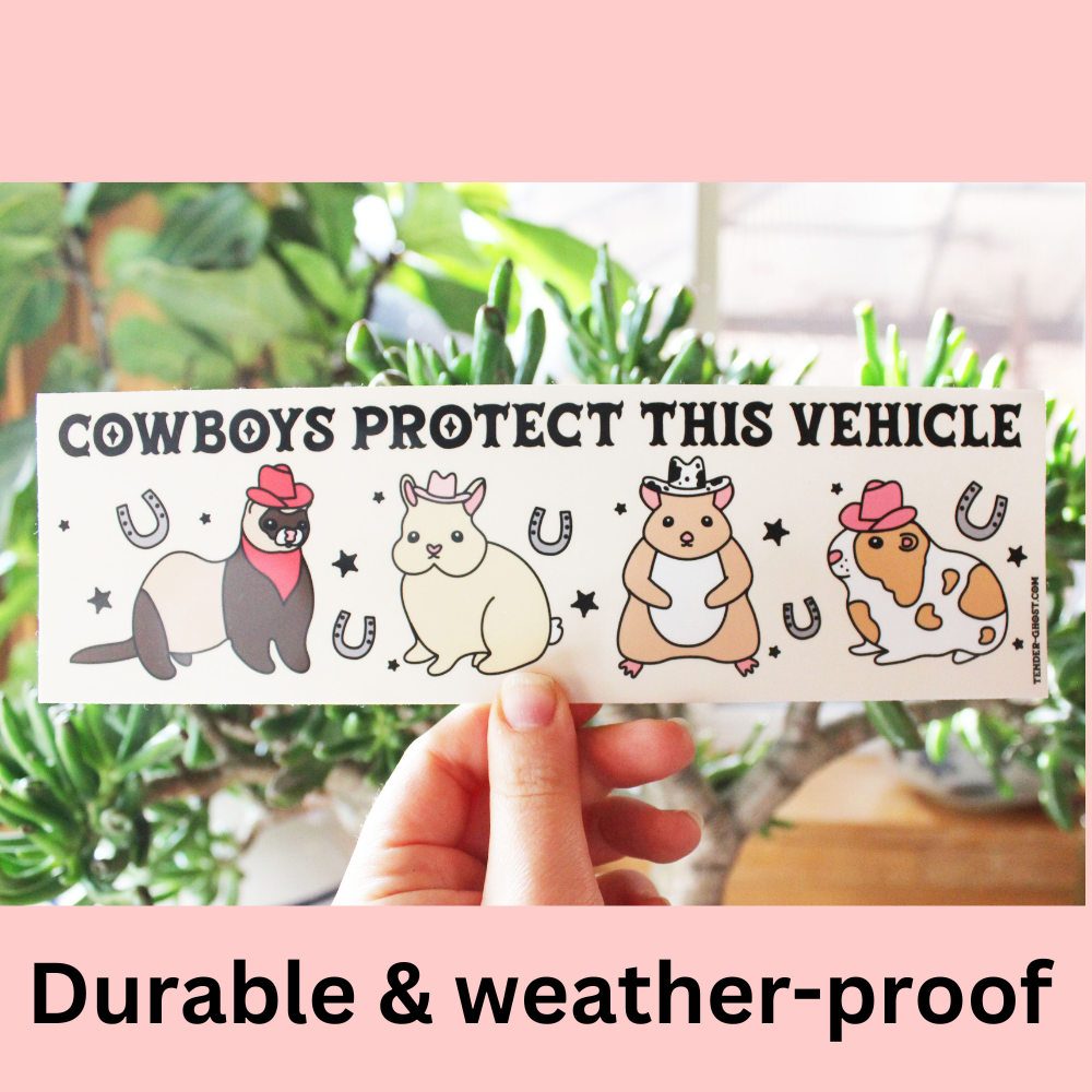 Cowboys Protect This Vehicle Bumper Sticker - Space Camp